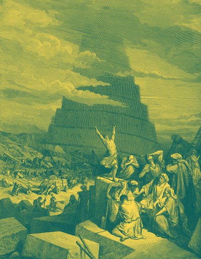 Tungeforvirringen (Babels tårn) - Bibelen af Gustave Dore