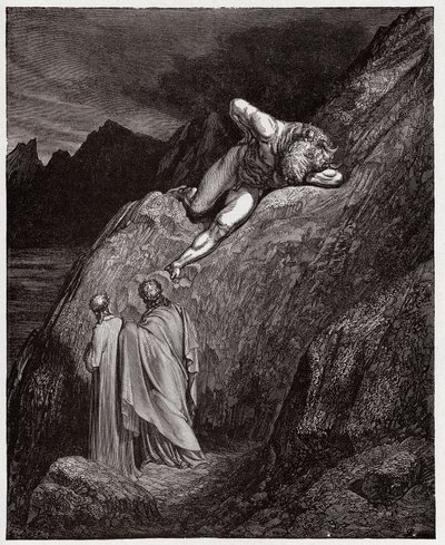 Den guddommelige komedie (La Divina Commedia, La Divine Comedie), Inferno, Canto 12: Minotauren på den knuste klippe - af Dante Alighieri (1265-1321) - Illustration af Gustave Dore (1832-1883) af Gustave Dore