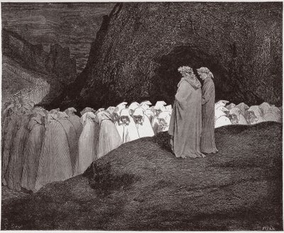 Den guddommelige komedie (La Divina Commedia, La Divine Comedie), Inferno, Canto 23: Hyklerne henvender sig til Dante - af Dante Alighieri (1265-1321) - Illustration af Gustave Dore (1832-1883) af Gustave Dore
