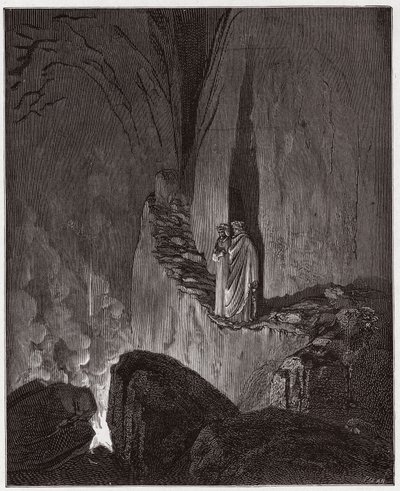Den guddommelige komedie (La Divina Commedia, La Divine Comedie), Inferno, Canto 26: Ulysses og Diomedes flammende ånder - af Dante Alighieri (1265-1321) - Illustration af Gustave Dore (1832-1883) af Gustave Dore