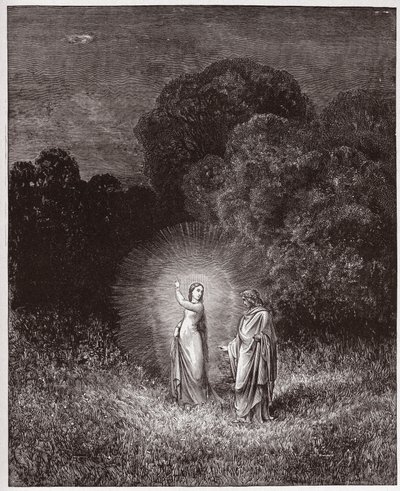 Den guddommelige komedie (La Divina Commedia, La Divine Comedie), Inferno, Canto 2: Beatrice og Virgil - af Dante Alighieri (1265-1321) - Illustration af Gustave Dore (1832-1883) af Gustave Dore