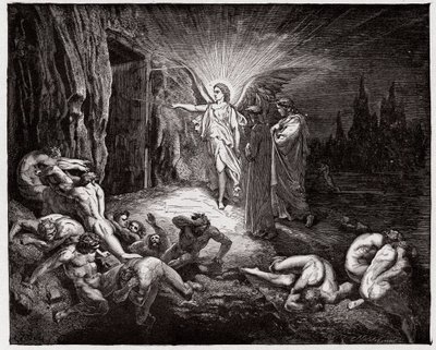 Den guddommelige komedie (La Divina Commedia, La Divine Comedie), Inferno, Canto 9: Englen åbner portene - af Dante Alighieri (1265-1321) - Illustration af Gustave Dore (1832-1883) af Gustave Dore