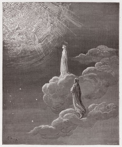 Den guddommelige komedie (La Divina Commedia, La Divine Comedie), Paradiso, Canto 14: Dante og Beatrice oversat til Mars sfære - af Dante Alighieri (1265-1321) - Illustration af Gustave Dore (1832-1883) af Gustave Dore