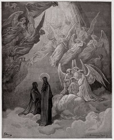 Den guddommelige komedie (La Divina Commedia, La Divine Comedie), Paradiso, Canto 20: De lysende sjæle synger - af Dante Alighieri (1265-1321) - Illustration af Gustave Dore (1832-1883) af Gustave Dore