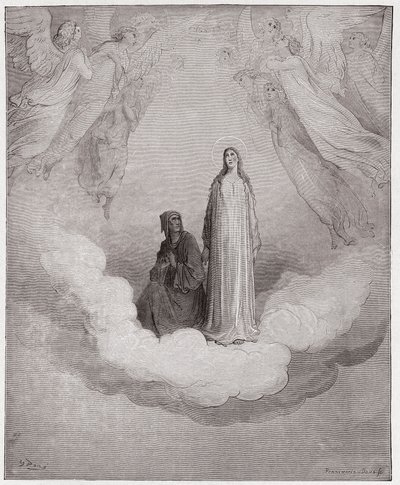 Den guddommelige komedie (La Divina Commedia, La Divine Comedie), Paradiso, Canto 21: Salige Beatrice i den syvende cirkel - af Dante Alighieri (1265-1321) - Illustration af Gustave Dore (1832-1883) af Gustave Dore