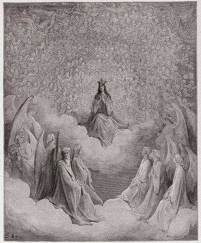 The Divine Comedy (La Divina Commedia, La Divine Comedie), Paradiso, Canto 31: The queen of heaven - af Dante Alighieri (1265-1321) - Illustration af Gustave Dore (1832-1883) af Gustave Dore