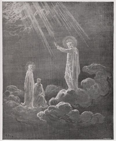 Den guddommelige komedie (La Divina Commedia, La Divine Comedie), Paradiso, Canto 8: Charles Martel taler til Dante og Beatrice - af Dante Alighieri (1265-1321) - Illustration af Gustave Dore (1832-1883) af Gustave Dore