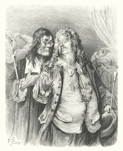 La Fontaines fabler: Lægerne (kobberstik) af Gustave Dore