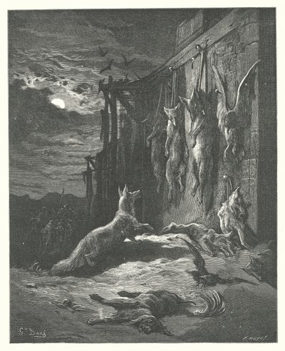La Fontaines fabler: Den engelske ræv (kobberstik) af Gustave Dore