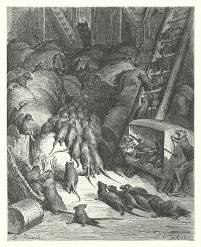 La Fontaines fabler: Rotternes forbund (kobberstik) af Gustave Dore