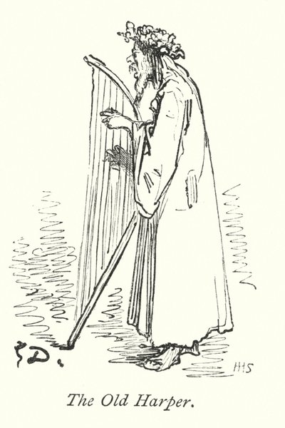 Den gamle Harper (kobberstik) af Gustave Dore