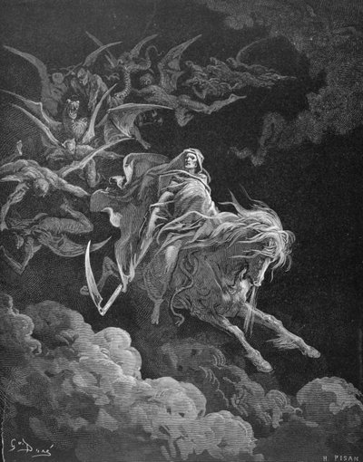 Dødsvisionen, graveret af Heliodore Joseph Pisan (1822-90) omkring 1868 af Gustave Dore