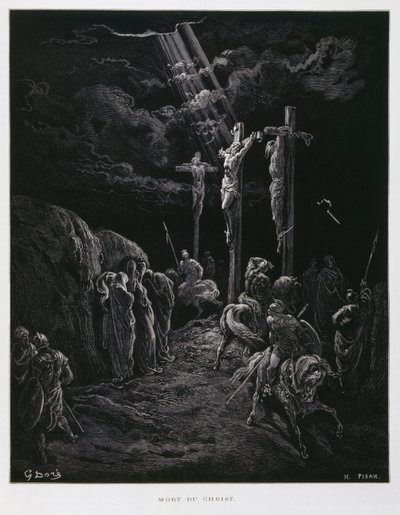 Kristi død på korset, illustration fra Dore-bibelen af Gustave Dore