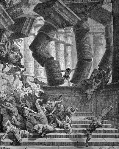 Samsons død - Bibelen af Gustave Dore