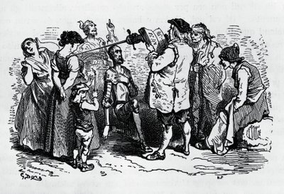Induktionen af Don Quixote, illustreret af Gustave Dore