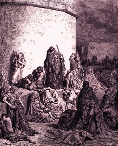 Folket sørger over Jerusalem, af Doré - Bibelen af Gustave Dore