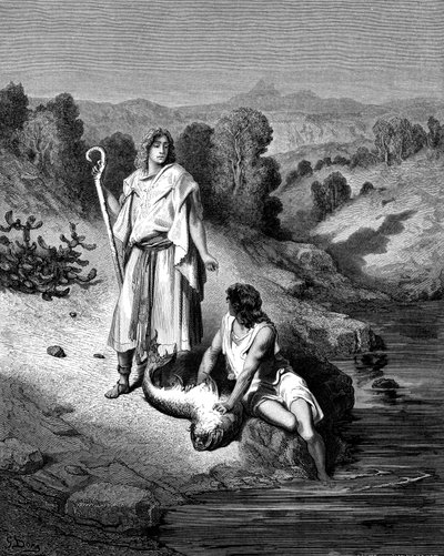 Tobias med ærkeenglen Rafael, 1865-1866 af Gustave Dore