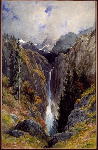 Vandfald af helvedes hul i Lysens dal. Maleri af Gustave Dore (1832-1883) af Gustave Dore