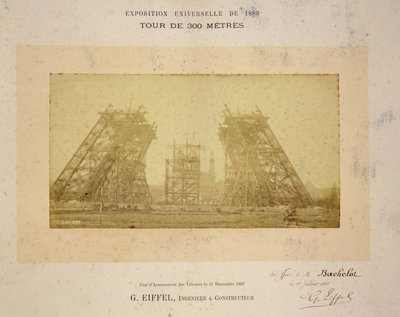 Opførelse af Eiffeltårnet af Gustave Eiffel
