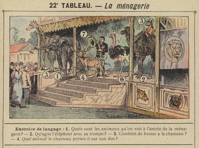 La menagerie (farve litho) af Gustave Fraipont