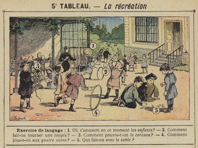 La rekreation (farve litho) af Gustave Fraipont
