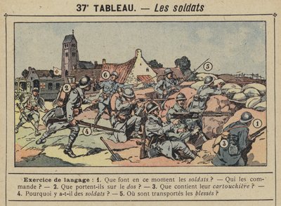 Soldaterne (farve litho) af Gustave Fraipont