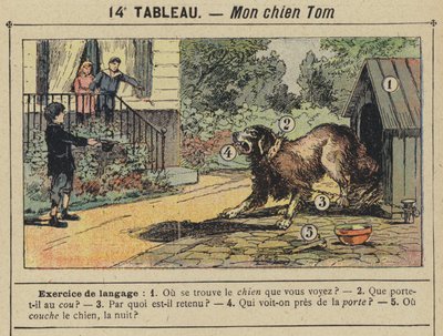 Min hund Tom (farve litografi) af Gustave Fraipont