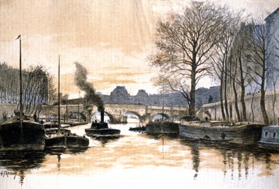Paris, Seinen og Pont Neuf af Gustave Fraipont