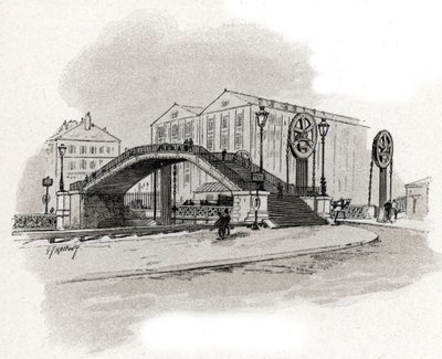 Udsigt over elevatorbroen i rue de Crimee, Bassin de l