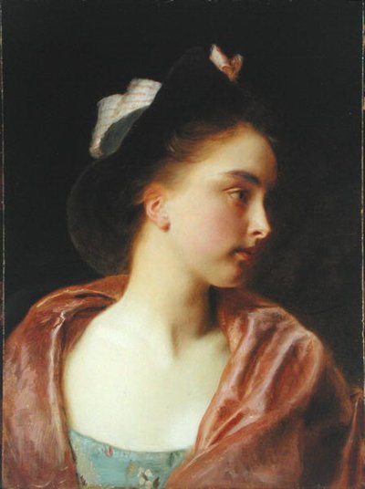 Maud (olie på vugget panel) af Gustave Jacquet