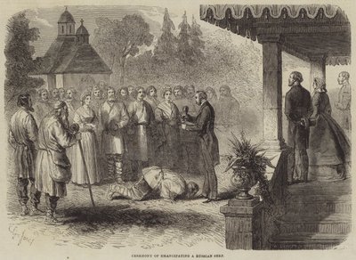 Ceremoni for frigørelse af en russisk tjener af Gustave Janet