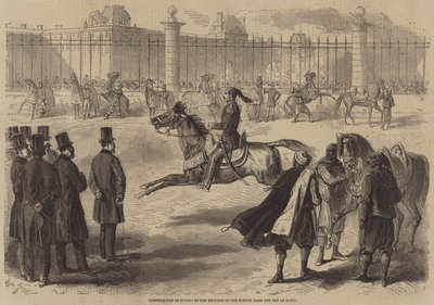 Præsentation af heste til franskmændenes kejser fra Bey of Tunis af Gustave Janet