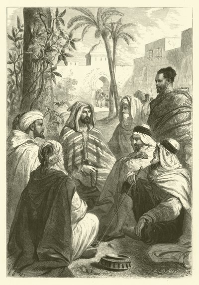Den arabiske historiefortæller (gravering) af Gustave Janet