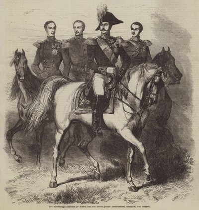 Kejser Alexander af Rusland og storhertugerne Konstantin, Nicholas og Michael af Gustave Janet