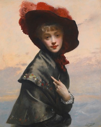 Dame i hatten. af Gustave Jean Jacquet