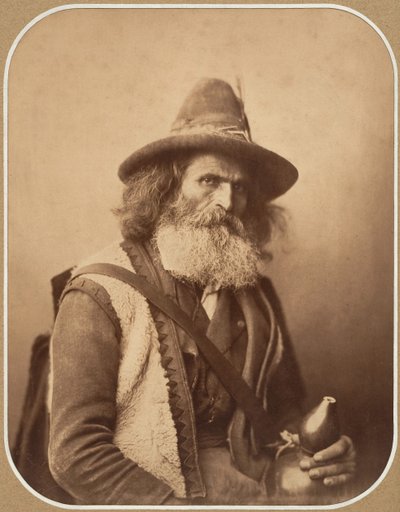 [En italiensk gademusiker], ca. 1856. af Gustave Le Gray