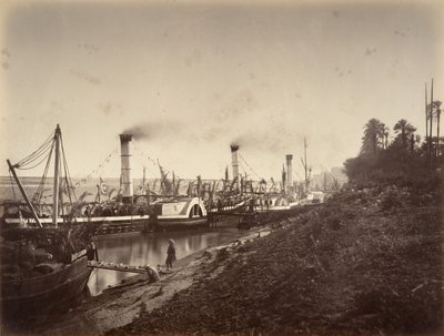 Fest for S. A. Ismaïl Pasha om bord på bådene fra LL. Til A. les princes, januar 1867, 1867. af Gustave Le Gray