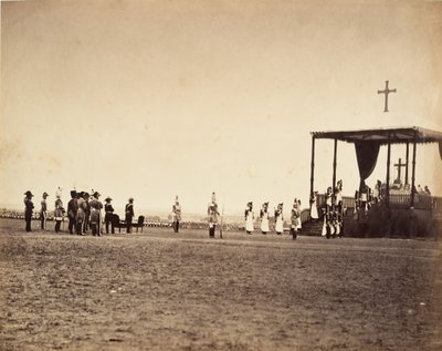 Messe i Camp de Châlons, 1857. af Gustave Le Gray