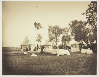 Klargøring af kejserens bord, Camp de Châlons, 1857. af Gustave Le Gray