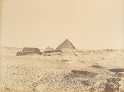 Pyramiderne i Giza, 1865-69. af Gustave Le Gray