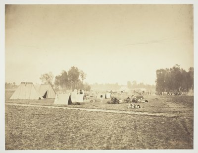 Telte og militærudstyr, Camp de Châlons, 1857. af Gustave Le Gray