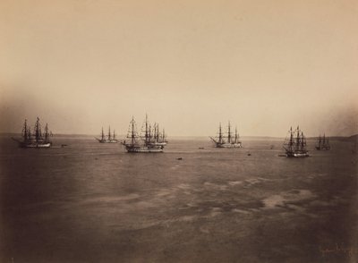 Den franske og engelske flåde, Cherbourg, august 1858. af Gustave Le Gray