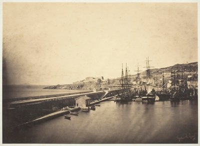 Anløbsbroen ved Sète, 1857. af Gustave Le Gray