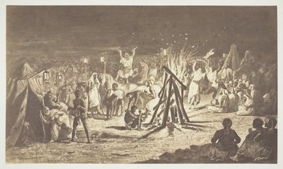 Uden titel [Maleri af lejrbålene ved Camp de Chalons af Bénédict Masson], 1857. af Gustave Le Gray
