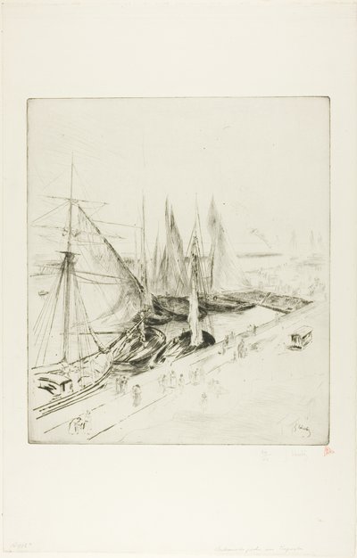 Fiskerbåde i Tréport af Gustave Leheutre