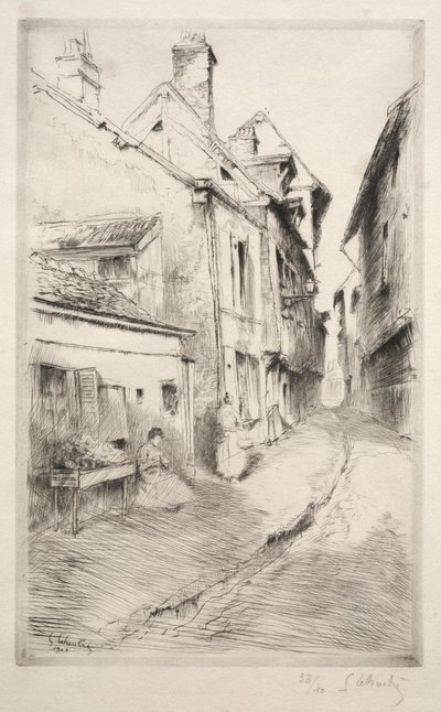 Skolegade i Troyes, 1902. af Gustave Leheutre