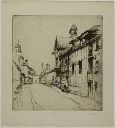 Den lille klostergade, Troyes af Gustave Leheutre