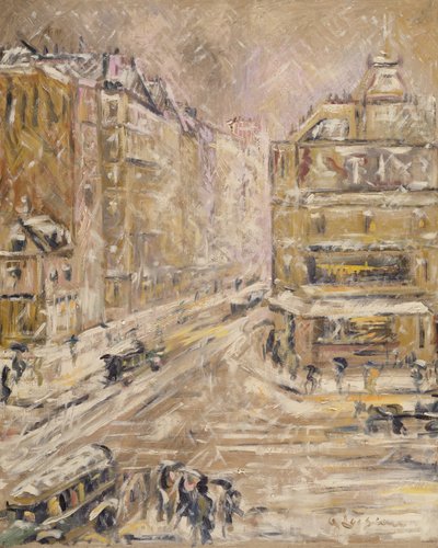 Clignancourt Street Under Snow, 1924 af Gustave Loiseau