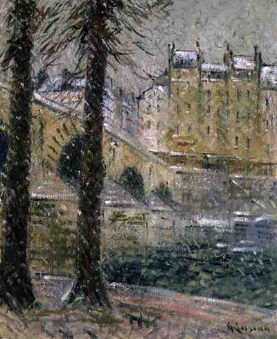 Pont Marie, ca.1926 (olie på lærred) af Gustave Loiseau