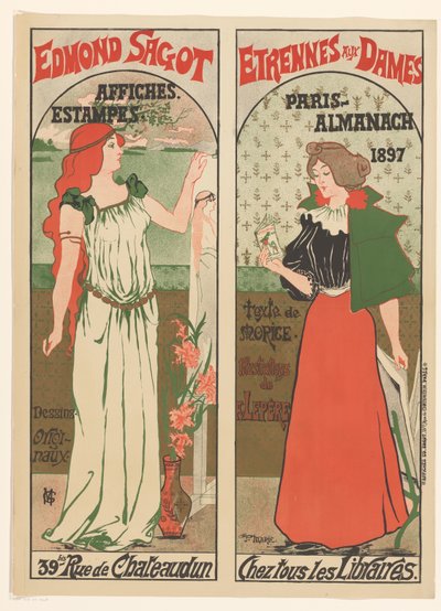 Van Edmond Sagot plakat Edmond Sagot nytårsaften til damerne (titel på objekt) af Gustave Marie